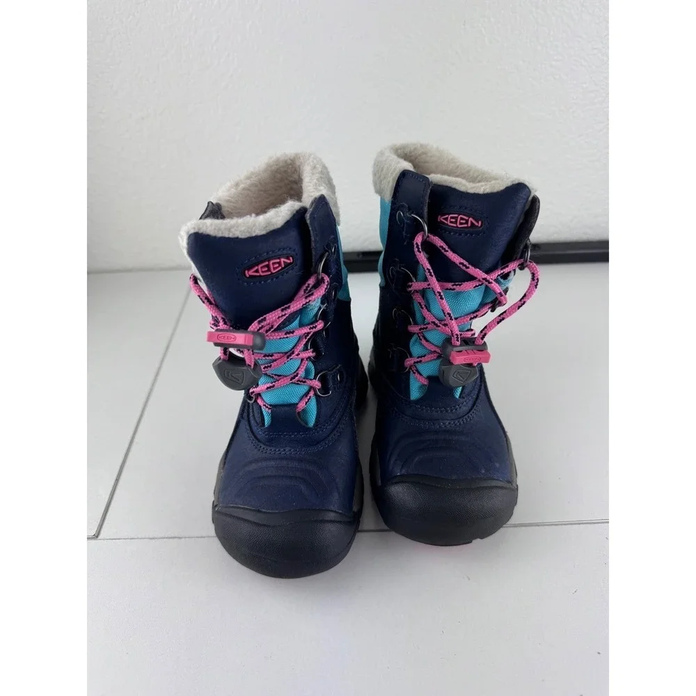 KEEN‎ Kids Winter Boots Navy Blue Pink Teal Waterproof Insulated Size 9 Toddler